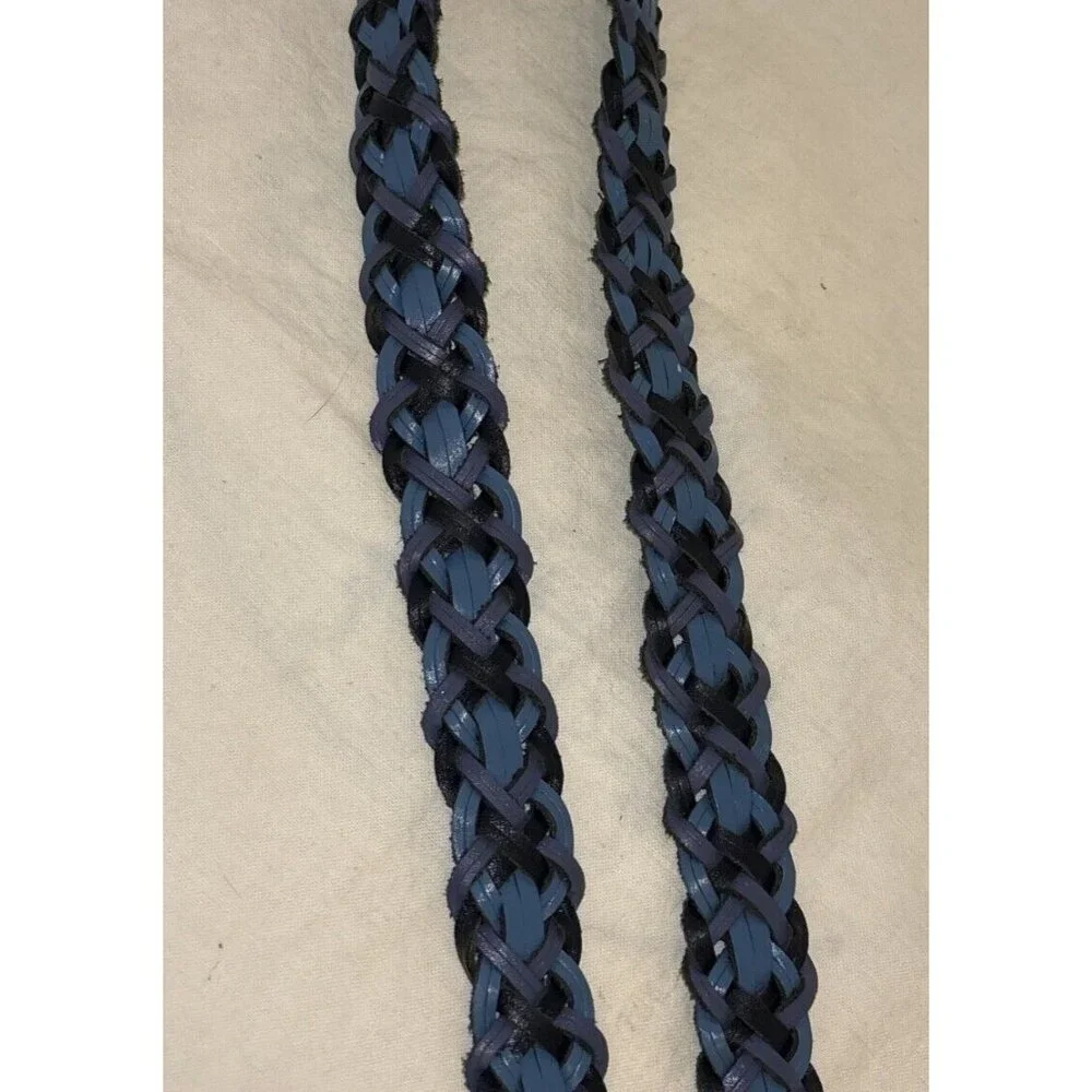 Amiee Blue braided‎ Woman's or Child's leather belt Argentina 1 1/8x33 1/2